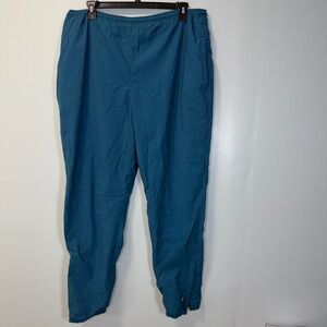 Outersport Mens Vintage Nylon Track Gorpcore Pants Teal Blue XL Windbreaker